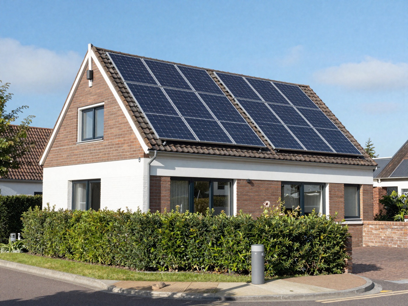 Woning met zonnepanelen en een thuisbatterij